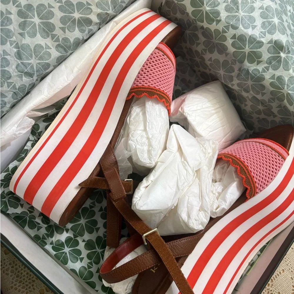 Kate Spade Highrise Spade Sandal Wedge - Picture 1 of 8